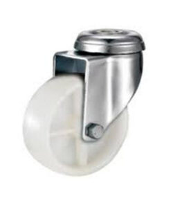 Castor Wheels - Nylon - Bolt Hole - Swivel - White - 125mm - TOOC470