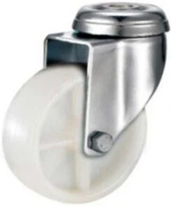 Castor Wheels - Polypropylene - Bolt Hole - Swivel - White - 50mm - TOOC401
