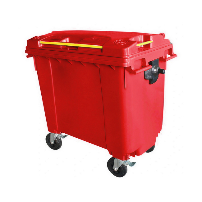 Bulk Wheelie Bin - 660L - 4 Wheel - Plastic - Red - 0188