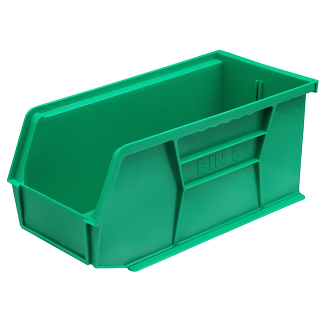 Stack & Hang Parts Storage Bin - Small Plastic Container - Size 5 - 28 x 14 x 13 cm - Green - BIN-5-GREEN