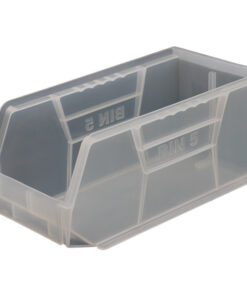 Stack & Hang Parts Storage Bin - Small Plastic Container - Size 5 - 28 x 14 x 13 cm - Clear - BIN-5-CLEAR