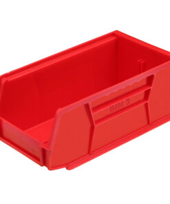 Stack & Hang Parts Storage Bin - Small Plastic Container - Size 3 - 19 x 10.5 x 7.5 cm - Red - BIN-3-RED