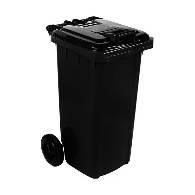 120L Wheelie Bin - Recycled Plastic - 2 Wheel - Black