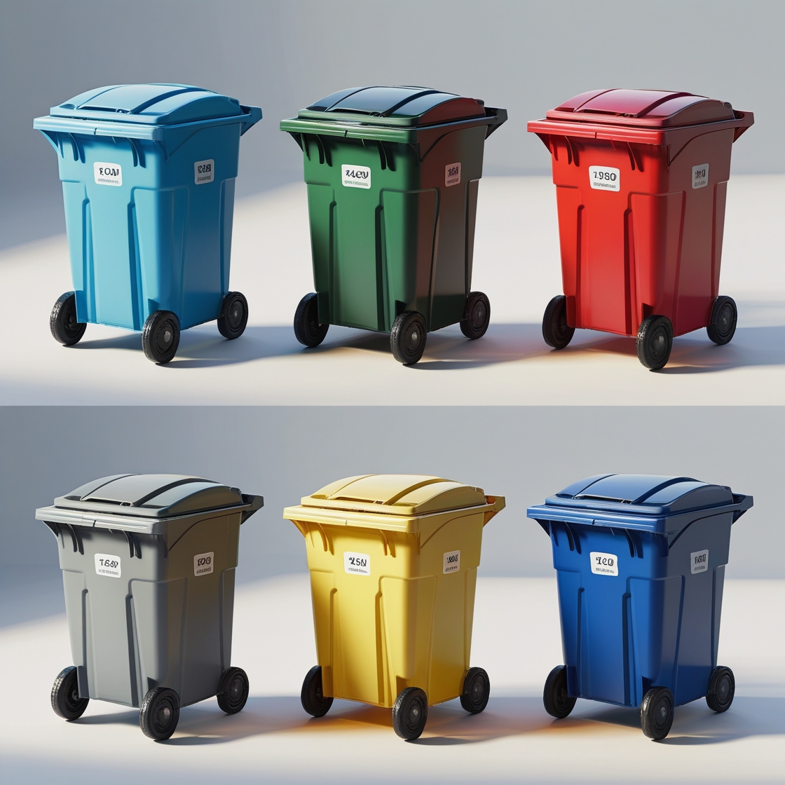 Yellow 550 liter wheelie bin