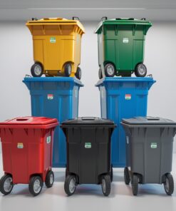 Blue 1100 liter wheelie bin