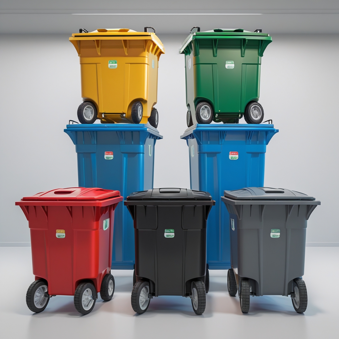 Blue 1100 liter wheelie bin