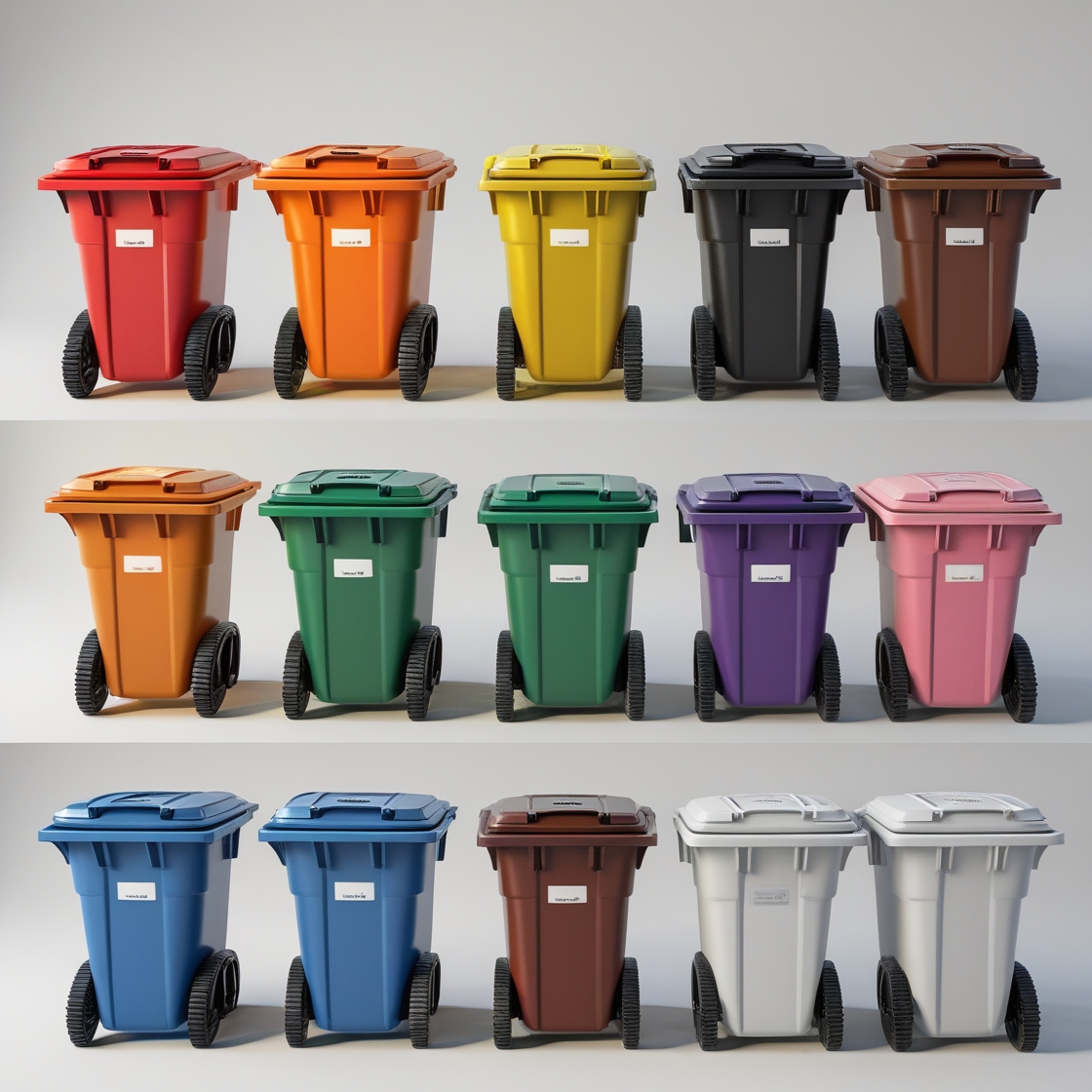 Orange 1000 liter wheelie bin