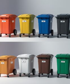 Green 1000 liter wheelie bin