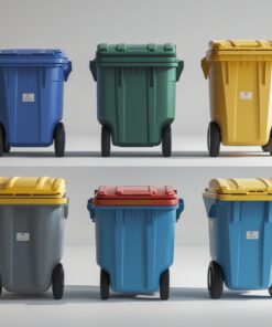 Blue 240 liter wheelie bin