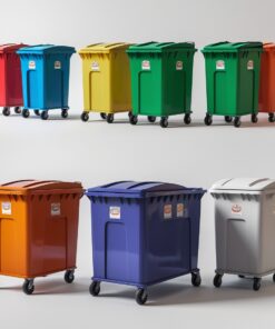 Red 1000 liter wheelie bin