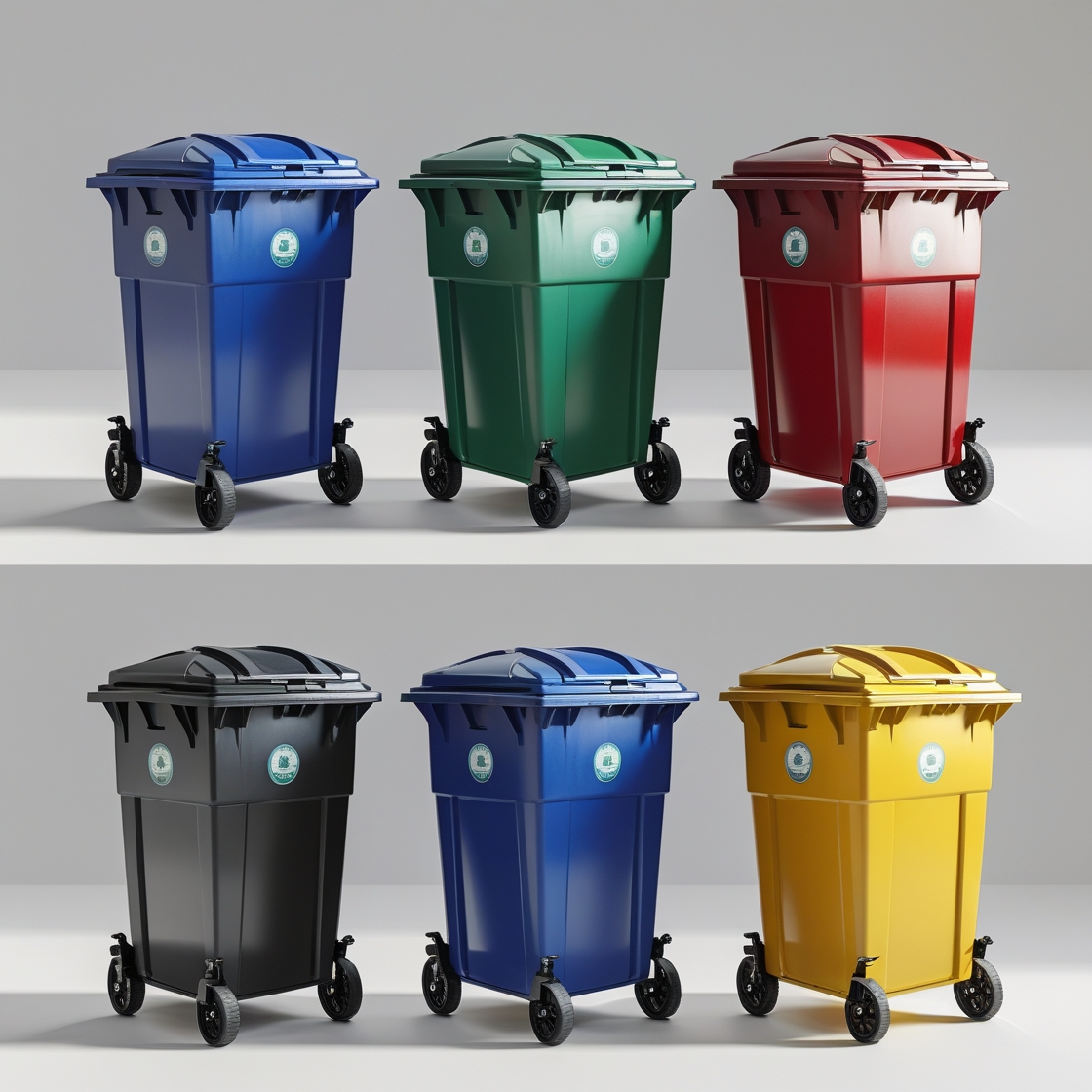 Orange 770 liter wheelie bin