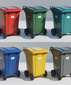 Grey 240 liter wheelie bin