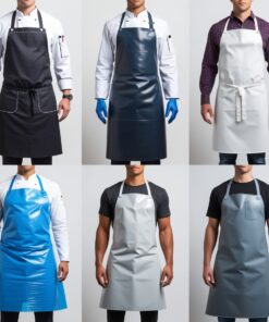 chemical resistant apron with sleeves
