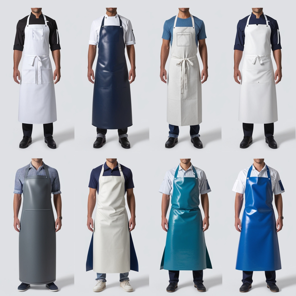 white waist apron