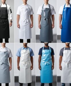 white chef apron