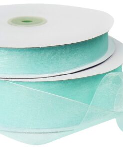 Aqua Blue Organza Ribbon 20mm x 100m