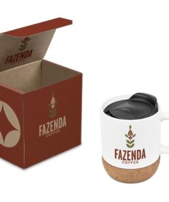 Sienna Cork Promo 340ml Ceramic Mug In Gift Box – Eco Friendly Drinkware