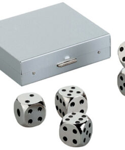 Nickel alloy dice set in alumiun box