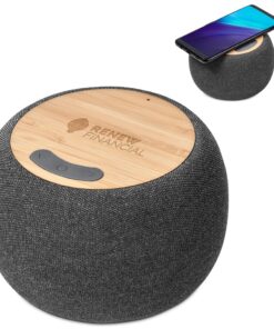 Bamboo & Fabric Wireless Charger & Speaker – Eco Friendly Corporate Gift