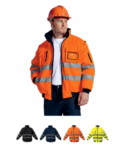 Barricade Jacket With Reflective High Vis Stripes, ID Pocket & Removable Sleeves