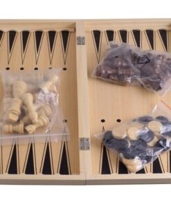 Bamboo Chess. Backgammon & Checkers Game Set