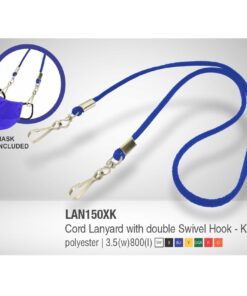 Cord lanyard with double swivel hooks for holding mask – Kids – Min 250 units
