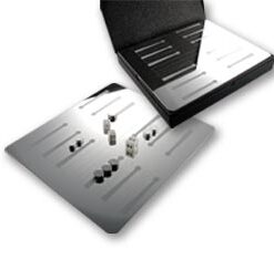 SILVER & GUN METAL BACKGAMMON SET