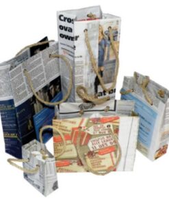 Recycled Newspaper Gift Bags “Large” – Size: 405*305*160mm – Mi