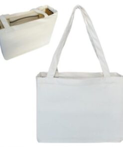 Natural Cotton Canvas Beach Bag – Size: 400mm x 350mm x 120mm –