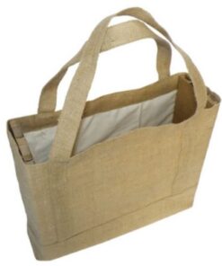 Natural Cotton & Hessian Shoulder Bag – Size: 370mm x 330mm x 12