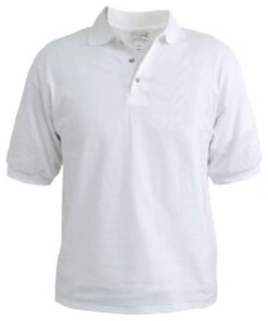 PET Golf Shirts (Style: Male; Fabric Colour: White) – Min Order:
