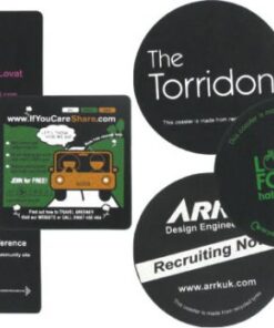 Recycled Tyre Round Coaster (1mm) – Plain – Min Order: 250 units