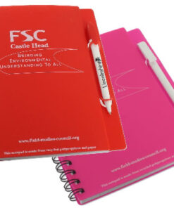 Recycled Polypropylene & Paper A5 Notepad & Pen Holder – 1 Col:
