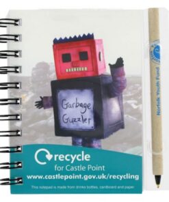 Recycled Drink Bottle & Paper A6 Notepad & Pen Holder – Full Col