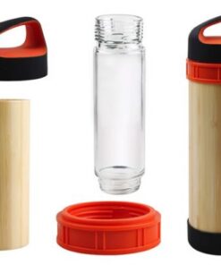 Bamboo & Glass Drinking Bottles; Capacity: 500ml; 1 Colour in 1