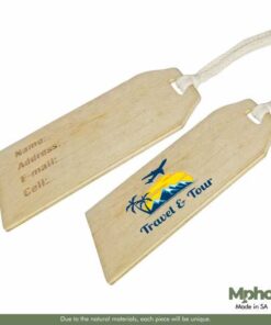 Eco Friendly Wooden Junior Luggage Tag With Cotton Rope – Min 200 Units
