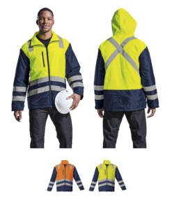 Fleet Jacket – Fully Padded Work Wear Jacket, Wind & Water Resistant With Reflective High Vis Tape