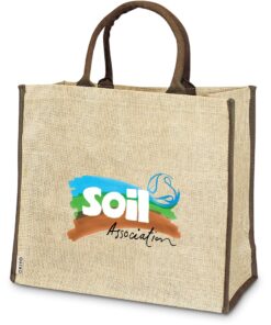 Greenvale Shopper Jute Tote Bag With Large Double Handles For Shoulder or Hand – Eco Friendly Corporate Gift