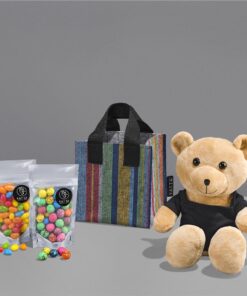 Happy Hug Hamper – Plush Teddy Bear, Jelly Beans & Speckled Eggs in Beautiful Gift Bag