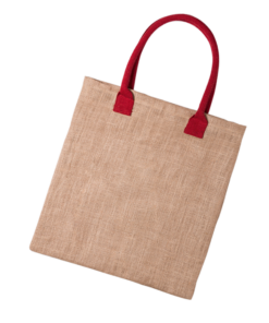 Jute & Cotton Shopper Bag with Colourful Handles