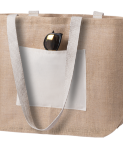 Jute Tote Shopper bag with Cotton front pocket