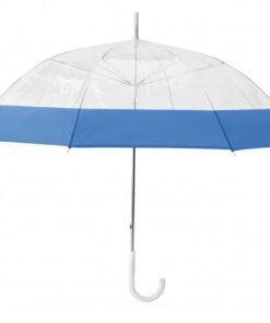 Manual 8-pannel umbrella in transparent PVC with colour band, pe