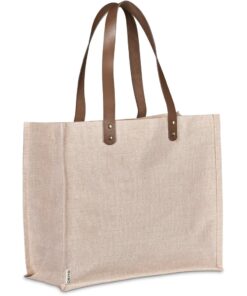 Moru Eco Friendly Juco Tote Shopper Bag With Pu Shoulder Straps