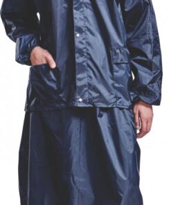 Ladies Rain Suit – Rubberised Nylon. Navy. S – 3XL