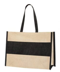 Jute Shopping Bag With Black Strip