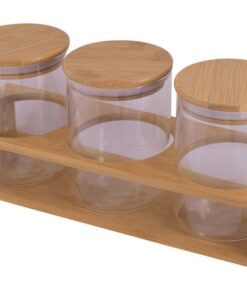 3-Piece Storage Jars & Stand