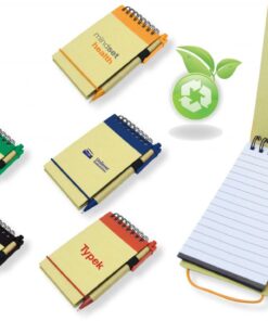 Eco notebook royal blue includes pen – Min Order 100