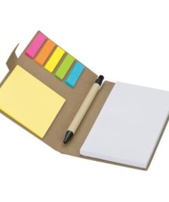 Recycled Notebook With Pen And Flags – Natural