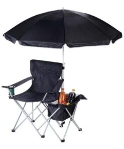 Camping Chair with Umbrella and Cooler