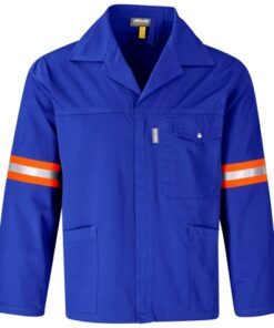 Site Premium Polycotton Workwear Jacket – Reflective Arms – Orange Tape